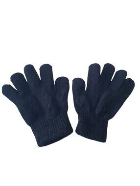 Knit Fingered Toddler Winter Gloves Black